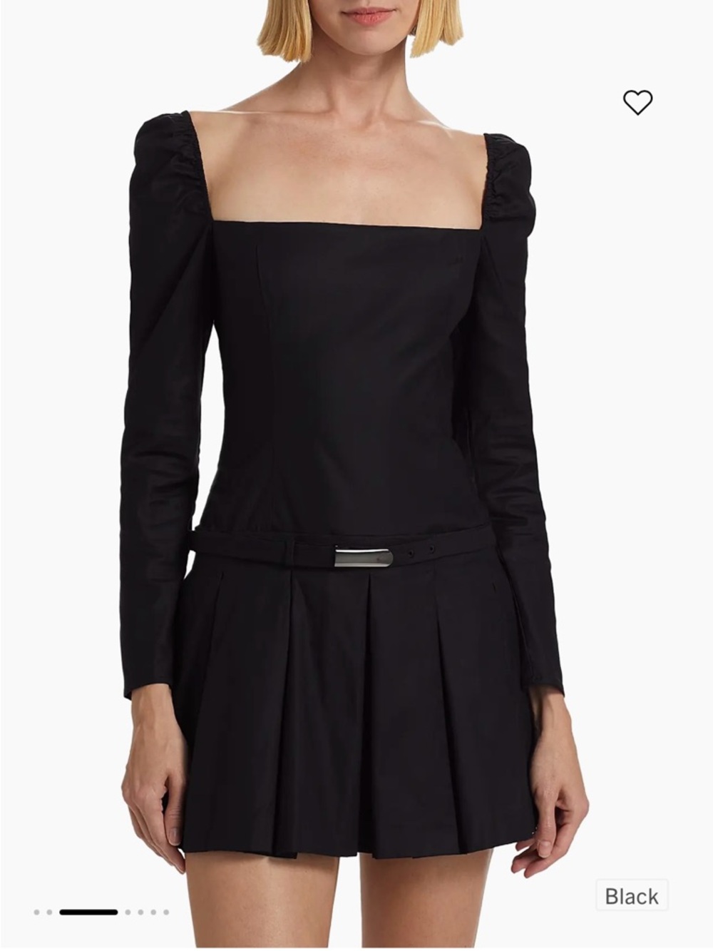 Reformation NWT Luella Dress, Black Smocked Waist Square Neck Dress